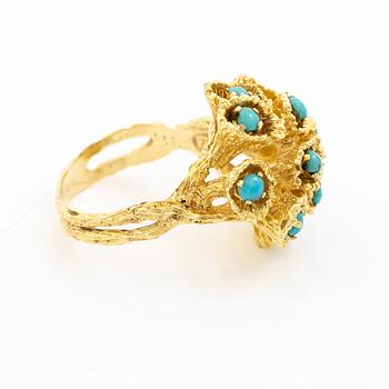 Ring 18K guld med turkoser.