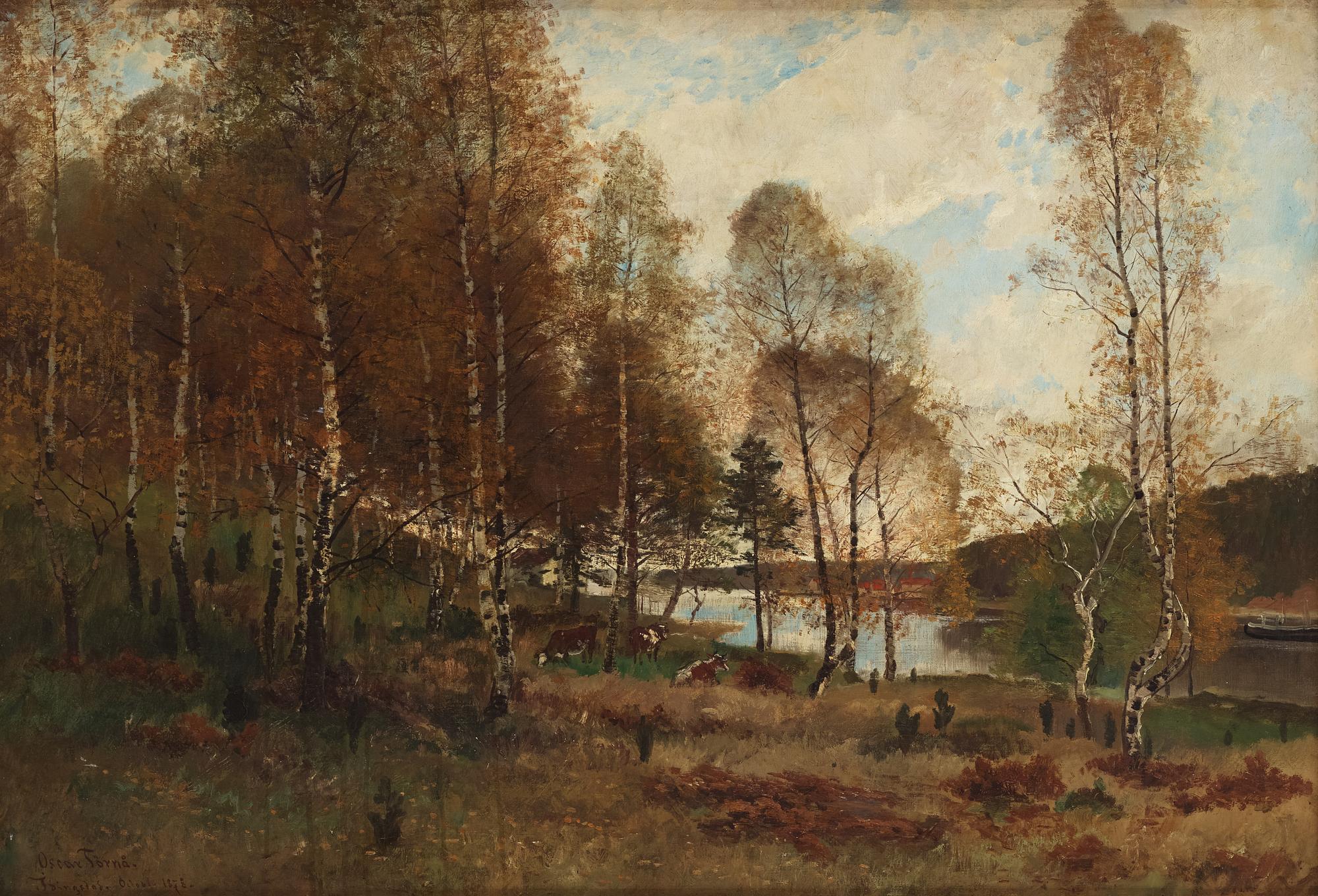 Oscar Törnå, Höstlandskap med boskap.