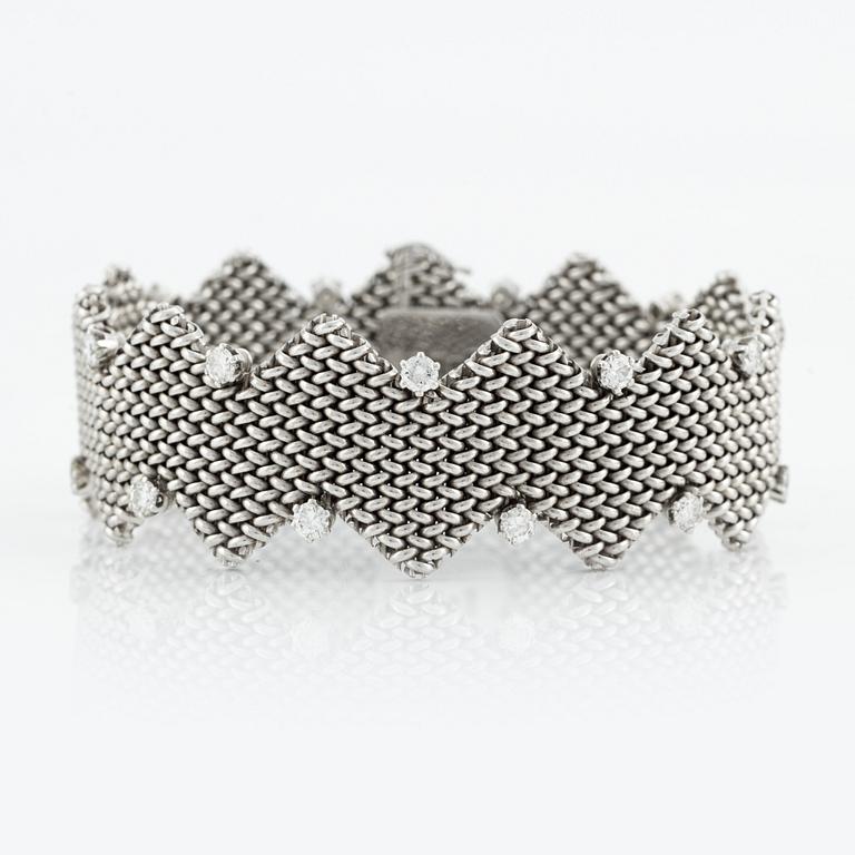 W.A. Bolin, bracelet, 18K white gold with brilliant-cut diamonds, Stockholm 1966.