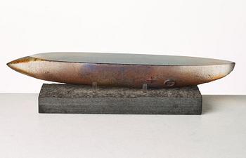 Bertil Vallien, BERTIL VALLIEN, a unique sand cast sculpture of a boat, Kosta Boda, Sweden 1989.