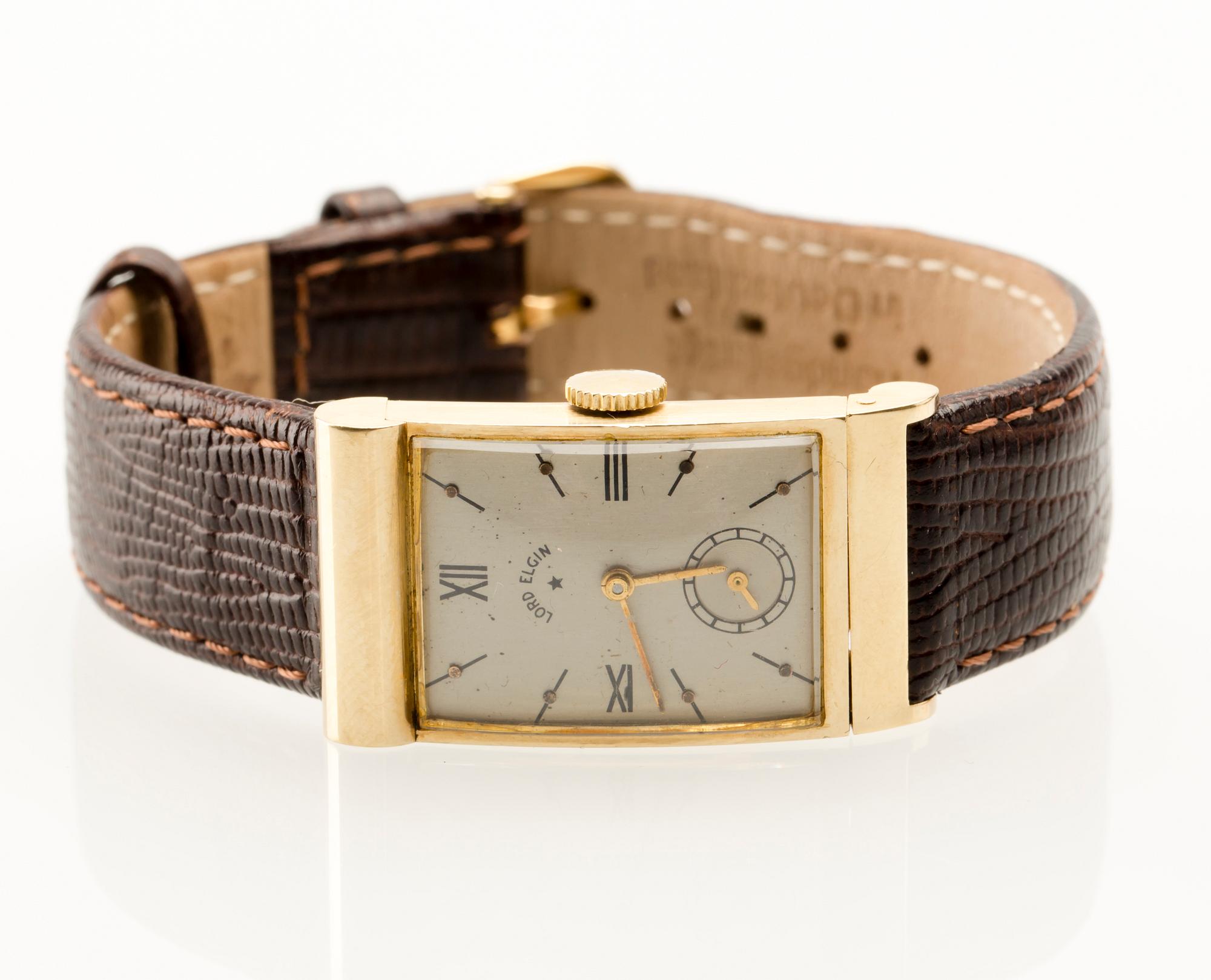 ARMBANDSUR, herr. Lord Elgin, 14K guld.