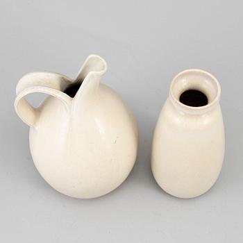 A vase and a jug, Saxbo, Denmark. Vase by Eva Staehr-Nielsen.