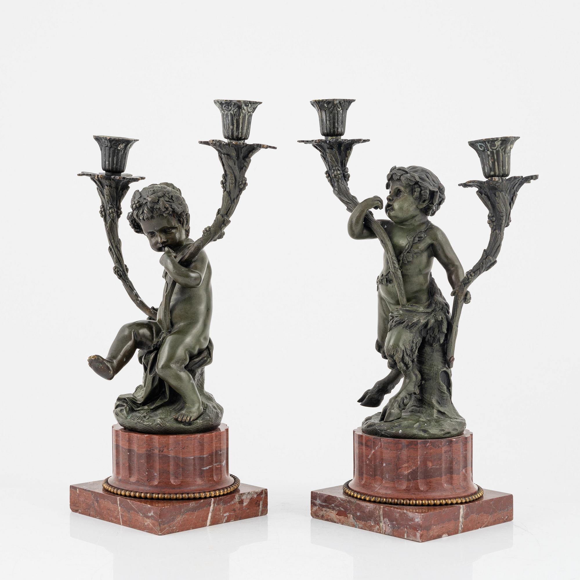 A pair of candelabras, end of the 20th Century.