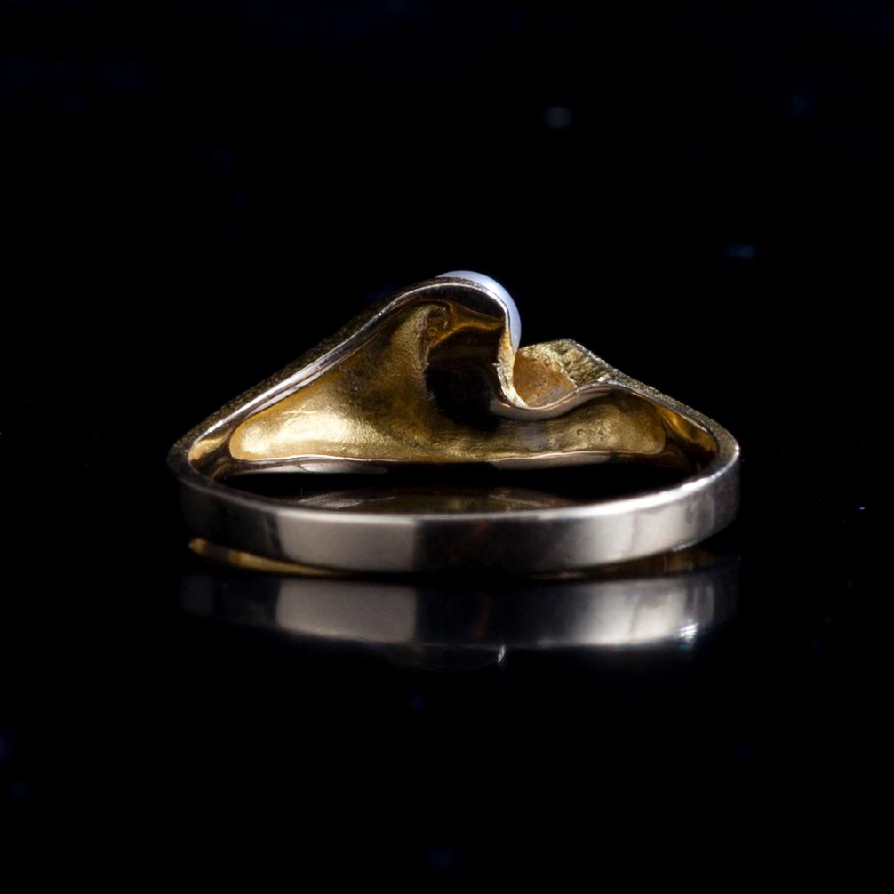 RING, 14K guld, pärla, Björn Weckström Lapponia. Vikt 2,8 g.