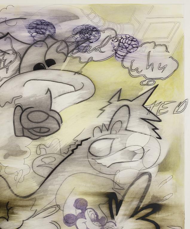 BILLY COPLEY, mixed media on paper, verso signed and dated 1994.