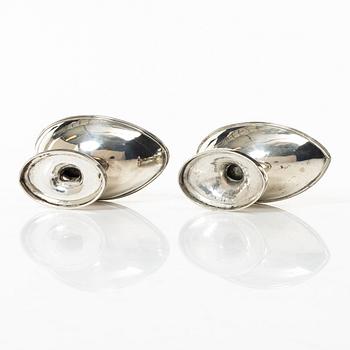 Salt cellars, a pair of similar, silver, London and Edinburgh, circa 1800.