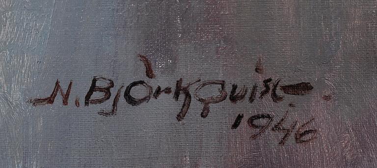 NILS BJÖRKQVIST, olja på duk, sign och dat 1946.
