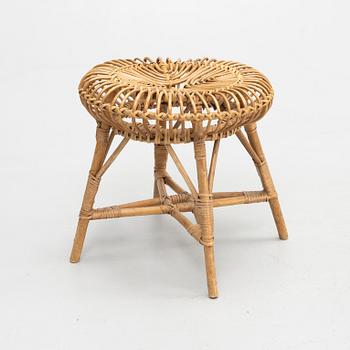 Franco Albini, attributed to. A bamboo and rattan stool.