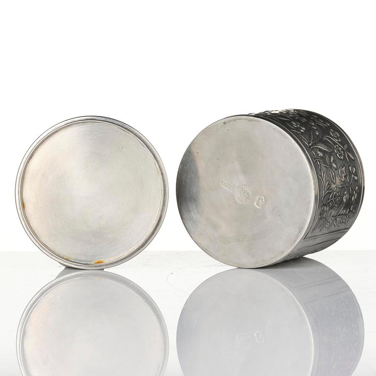 Estrid Ericson, & Firma Svenskt Tenn, a lidded pewter jar, Stockholm, 1975.