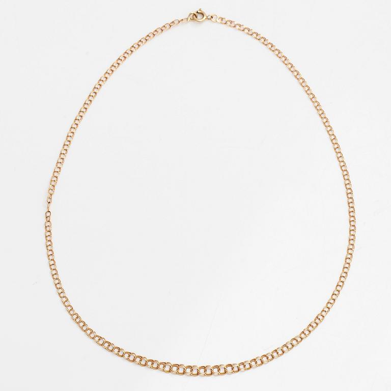 A 14K gold Bismarck necklace and bracelet.