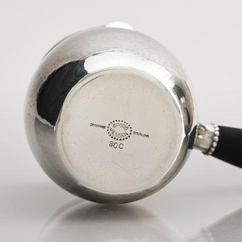 Georg Jensen, a sterling silver three-piece coffee set, Copenhagen, Denmark, after 1945, design no 80B and 80C.