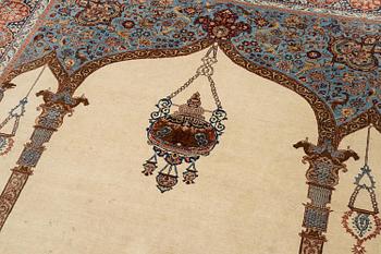 A Tabriz carpet, part silk, Northwest Persia (Iran), c. 323 x 246 cm.