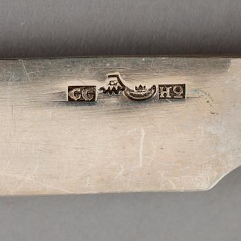 FRUKTKNIVAR, 6 st, silver, Gustaf Grönholm, Helsingfors 1841. Vikt ca 172 gram.
