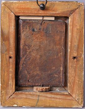 OKÄND KONSTNÄR, olja på pannå, 1700-tal.