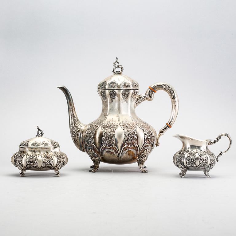 A three pcs silver coffee service first half of the 20th century.