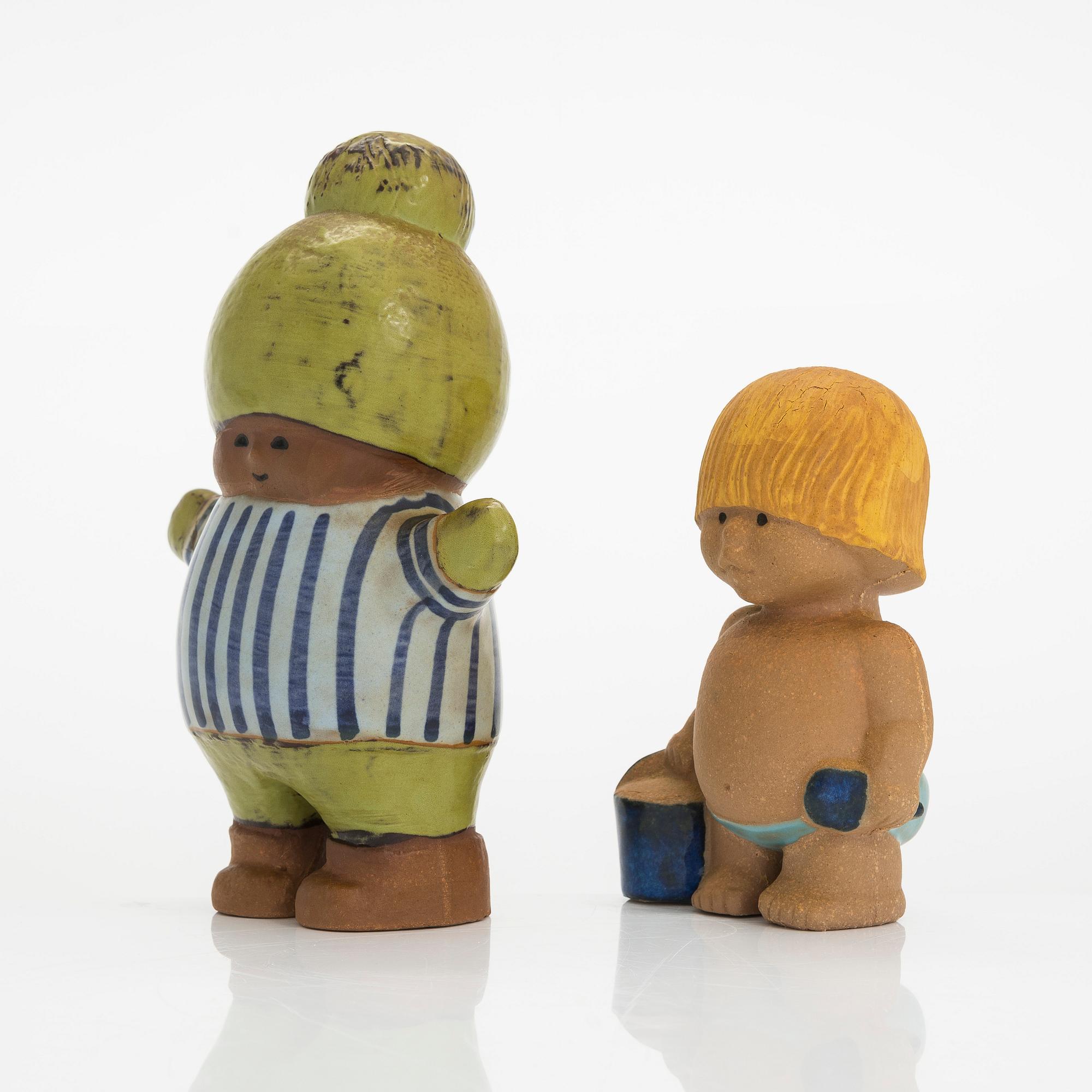Lisa Larson, two stoneware figurines.