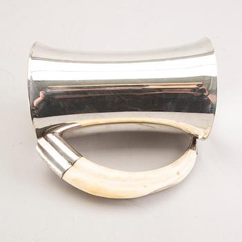 A Swedish 20th century silver and boar tusk tankard mark of CG Hallberg Stockholm 1915 weight 880 gr.