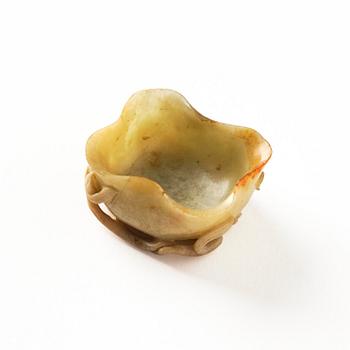 Penselbad och bältesspänne, nefrit.  Qingdynastin.