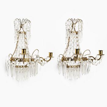 A pair of Empire style wall sconces, mid-20th Century.