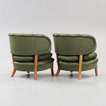 A set of Otto Schulz sofa and a pair of armchairs, model 'Schulz', Jio Möbler, Jönköping, Sweden.