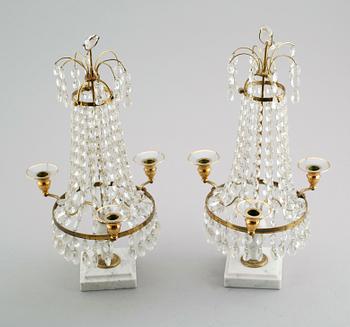 BORDSLYSTRAR, 1 par, gustaviansk stil, 1900-talets mitt.