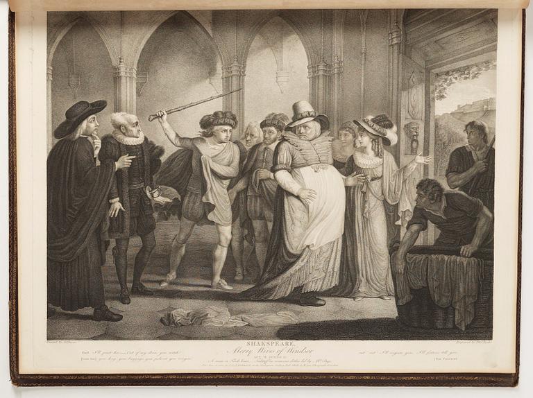 Books, 2 volumes, "The Dramatic Works of Shakespeare", John & Josiah Boydell, London, 1803.