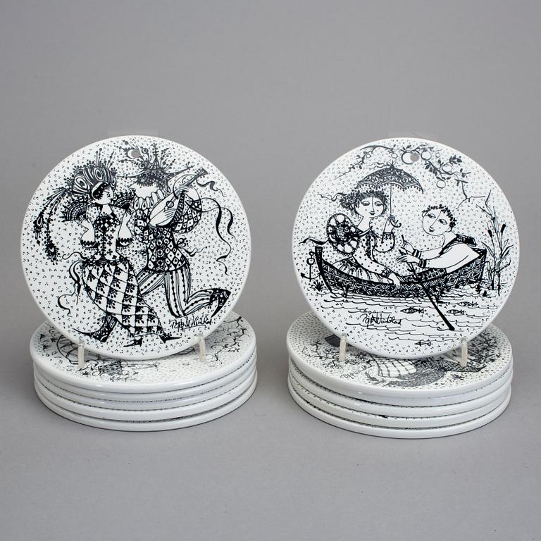 VÄGGPLAKETTER/MÅNADSPLAKETTER, 12 st, Björn Winblad, Nymölle, Danmark, 1900-talets andra hälft.