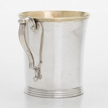 A mid-19th-century parcel-gilt tankard, maker's mark of Roland Mellin, Helsinki 1849.