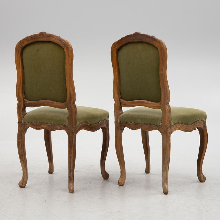 A pair of Rococo chairs, second half of the 18th century.