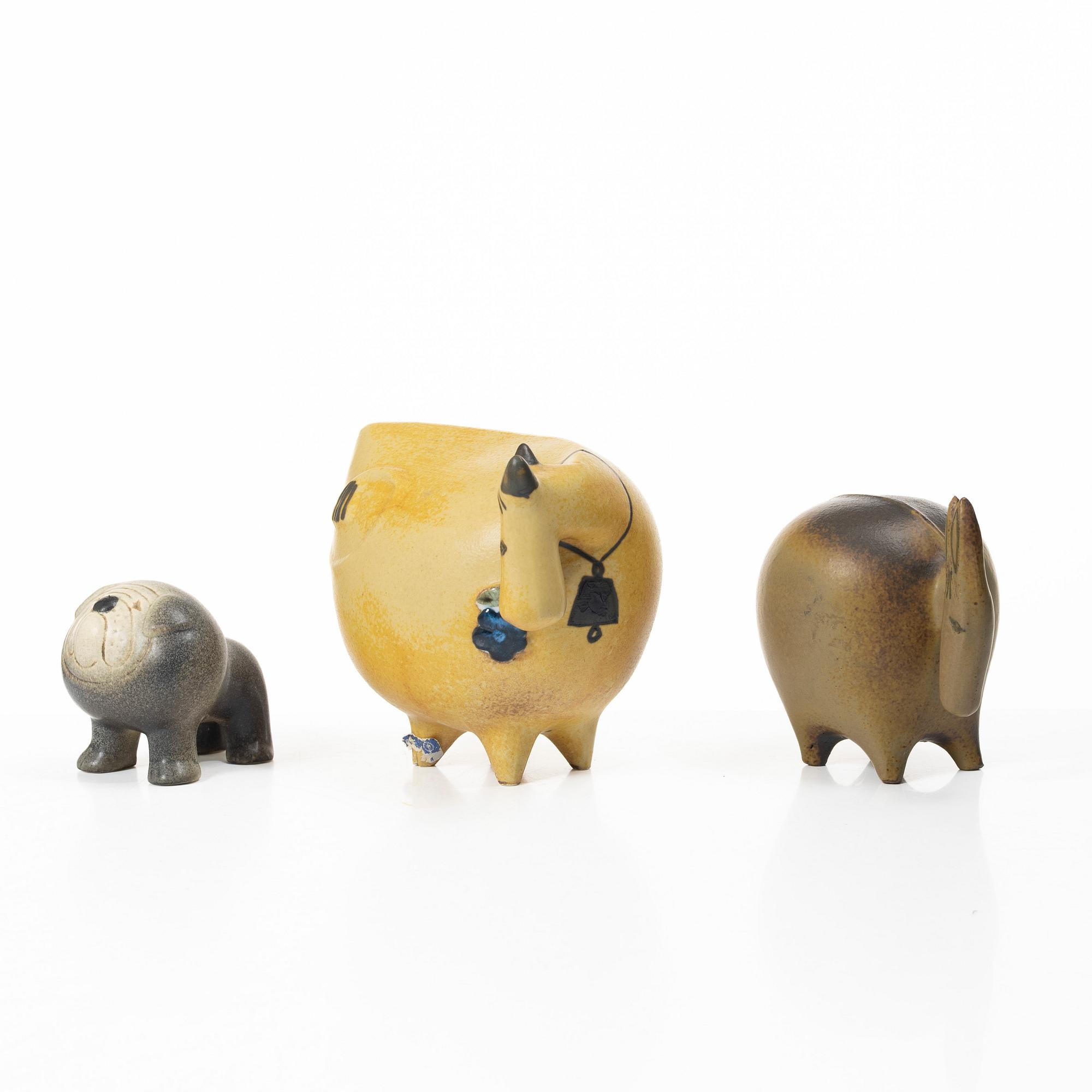 Lisa Larson, Three figurines, Gustavsberg.