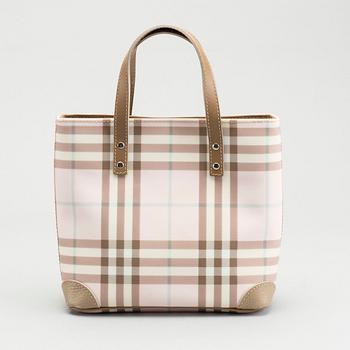 BURBERRY small handbag Pink Nova check canvas.