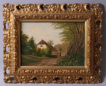 OKÄND KONSTNÄR, olja på pannå, 2 st, monogramsign, Danmark.