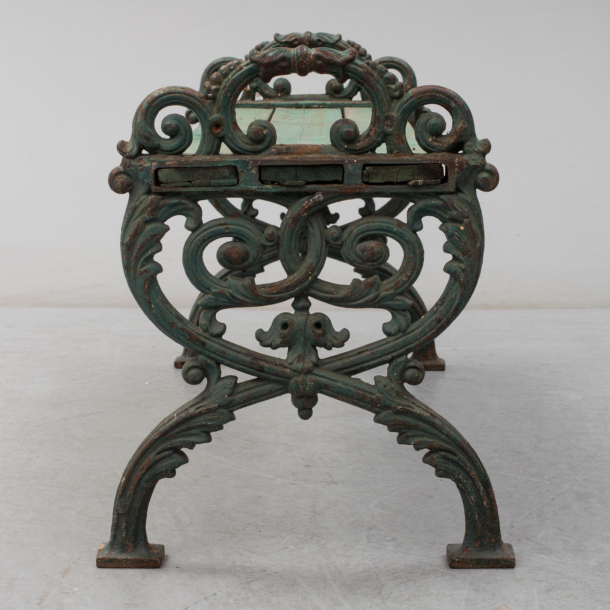GARDEN BENCH, cast iron, ca 1900.