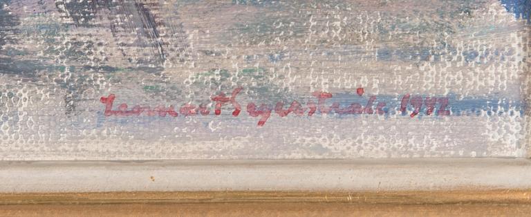 Lennart Segerstråle, öljy levylle,  signeerattu ja päivätty 1942.