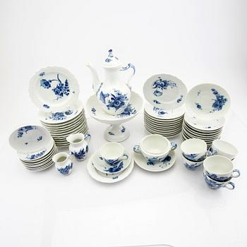 Coffee service 54 dlr "Blå Blomst" Royal Copenhagen Denmark porcelain 1953-1983.