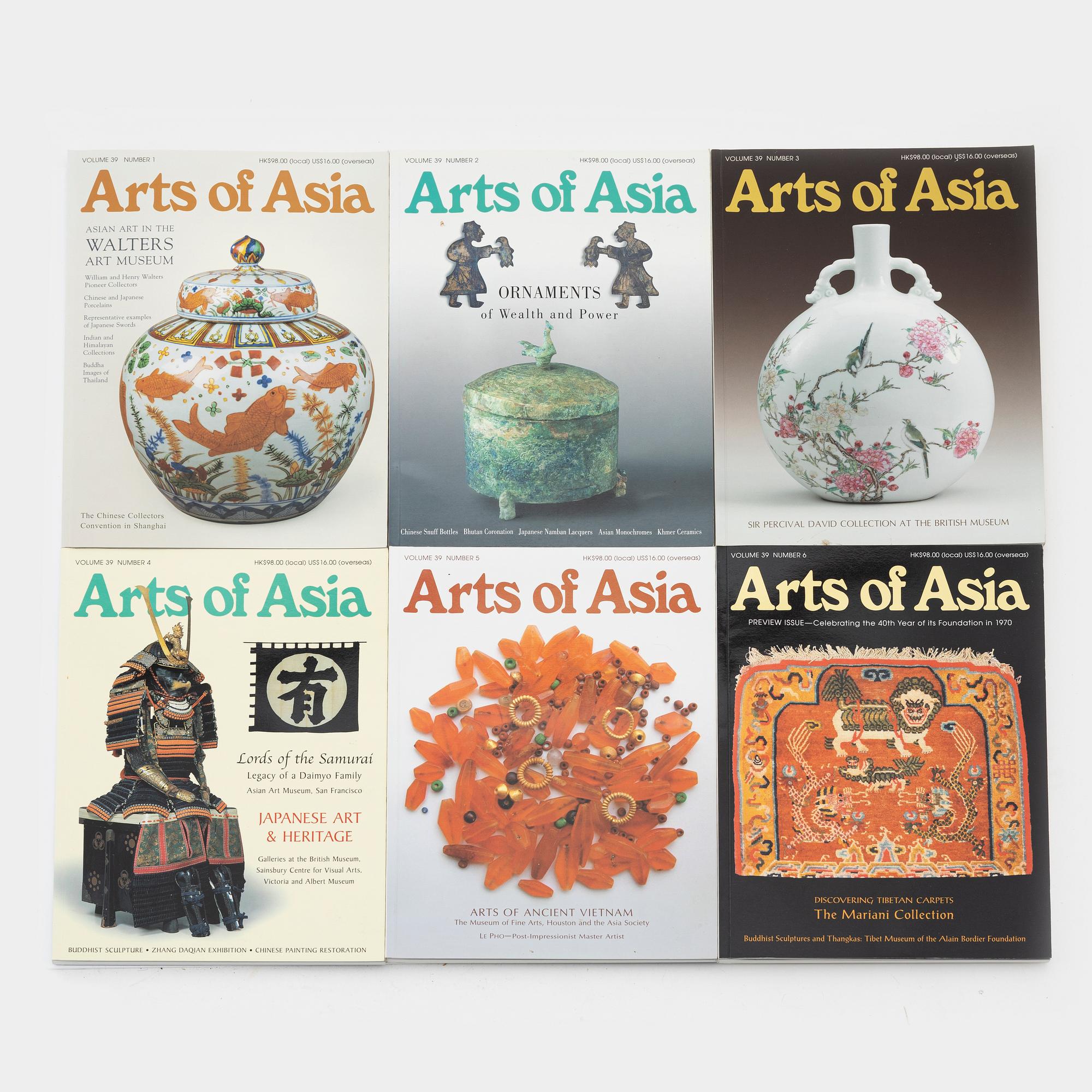 A set of 63 Arts of Asia magazines, from the period 2001-2011.