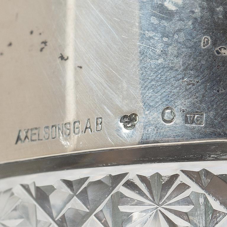 Jug, glass and silver, Axelsons GAB, Stockholm 1899.