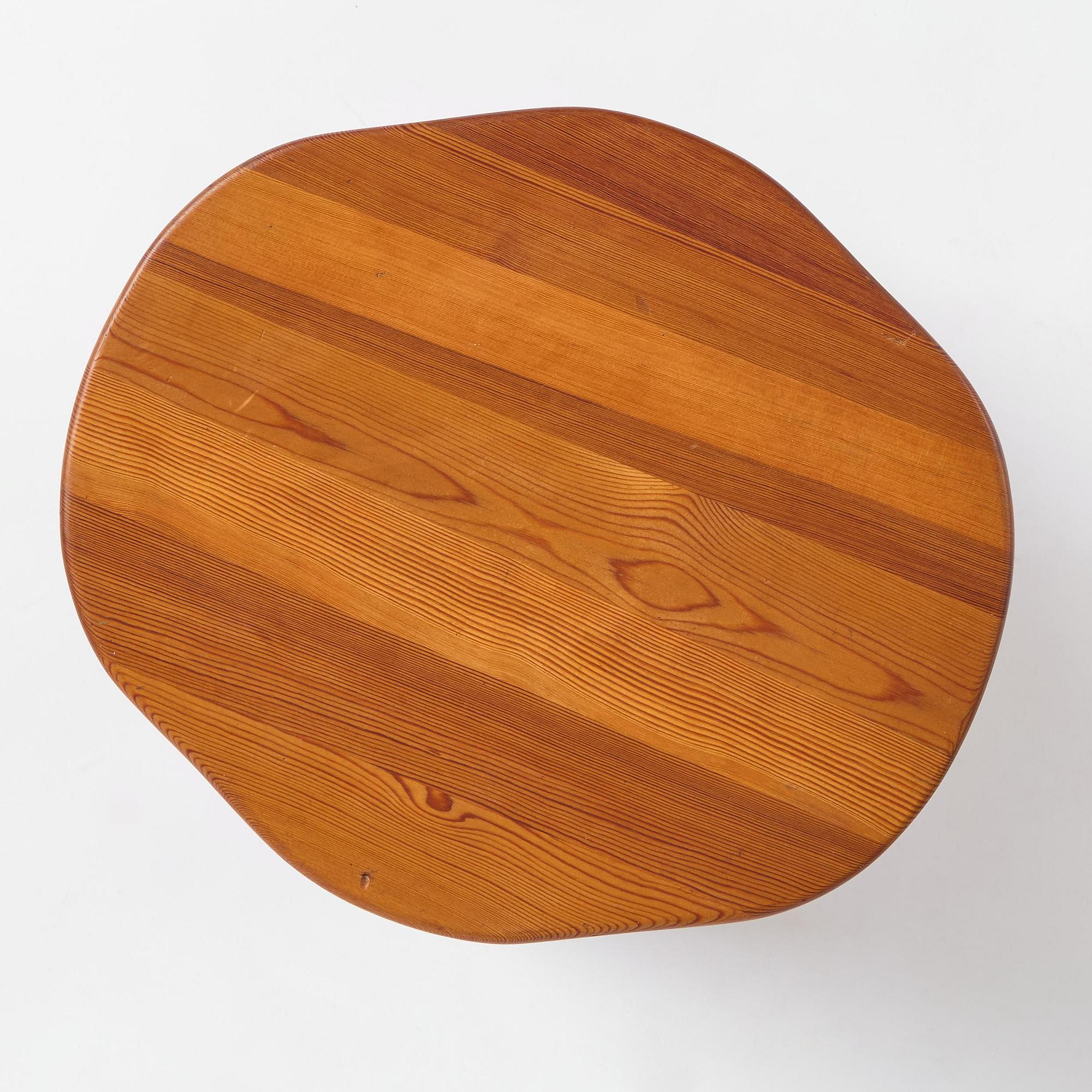 David Rosén, a stained pine "Berga" stool, Nordiska Kompaniet, Sweden, 1940s.
