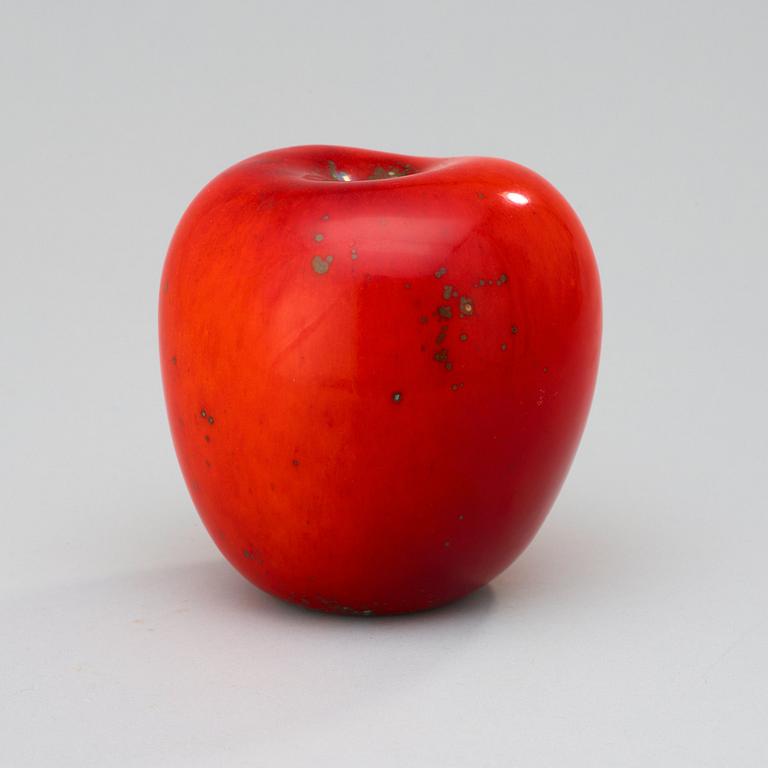 A Hans Hedberg faience apple, Biot, France.