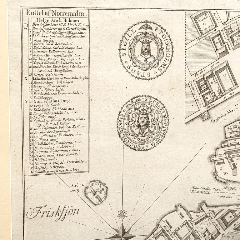 Jonas Brolin, map over Stockholm, engraving, Stockholm 1771.