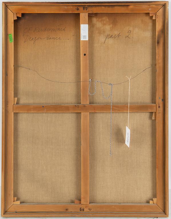 CARL FREDRIK REUTERSWÄRD, enamel/acrylic on canvas, signed Reuterswärd. On verso signed CF Reuterswärd and dated 1983-4.