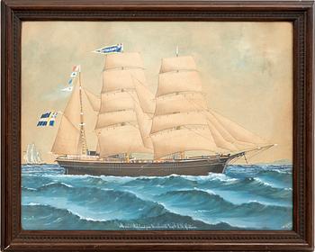 Lars Petter Sjöström, gouache, signerad L.P. Sjöström och daterad 1890.