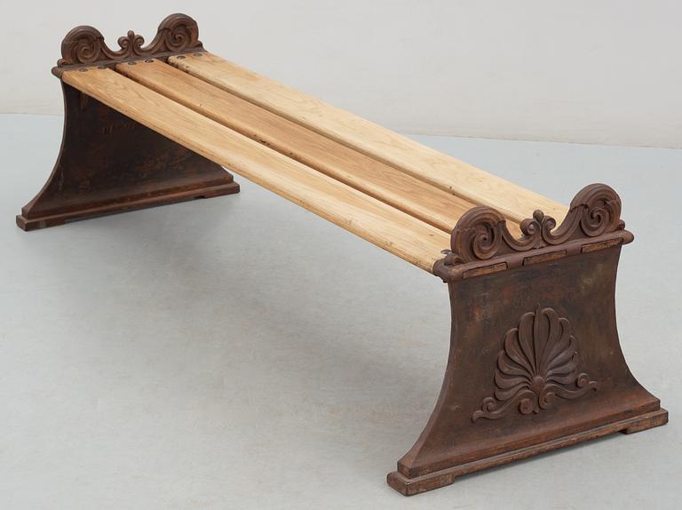 A Folke Bensow cast iron bench, Näfveqvarns Bruk.