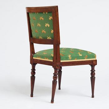 A late Gustavian mahogany chair by Ephraim Ståhl (Stockholm 1794-1820).