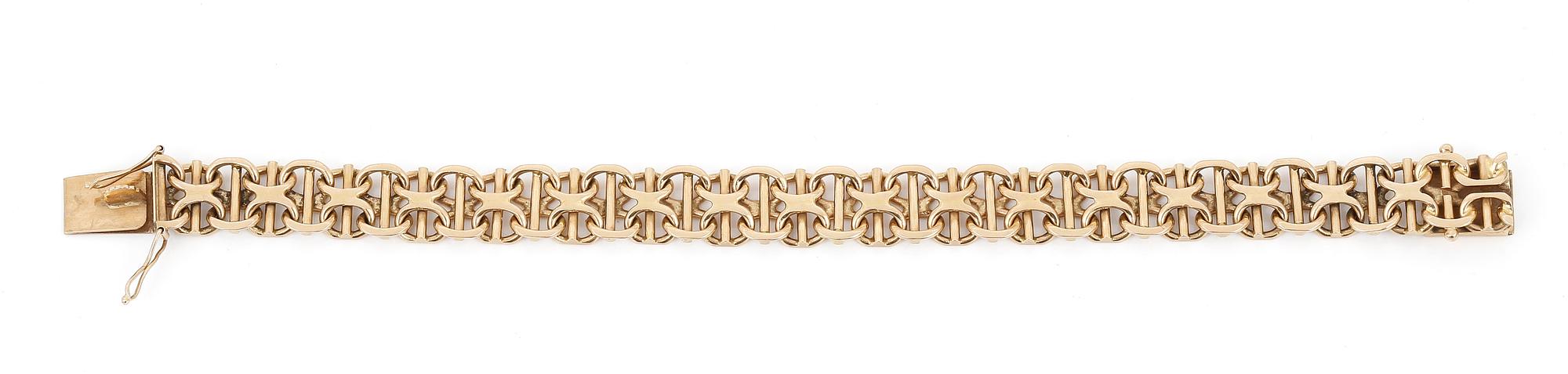 ARMLÄNK, 18K guld, Kjerrman D, Falköping, 1961.  Total vikt ca 36,74 g.