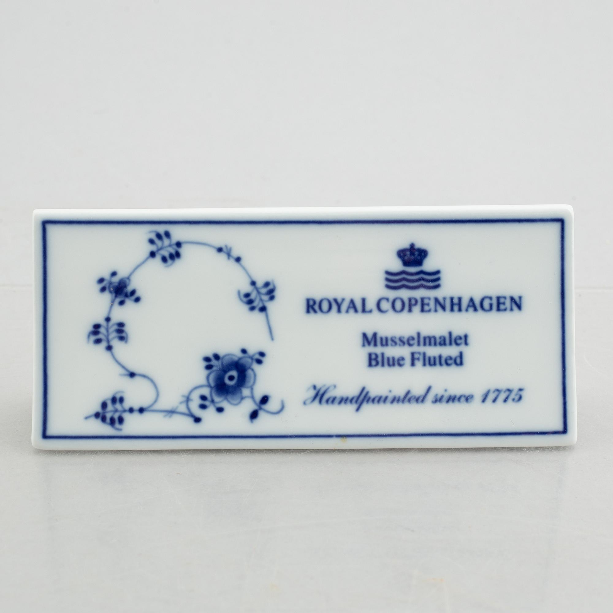 Skyltar, fyra stycken, porslin, Royal Copenhagen.
