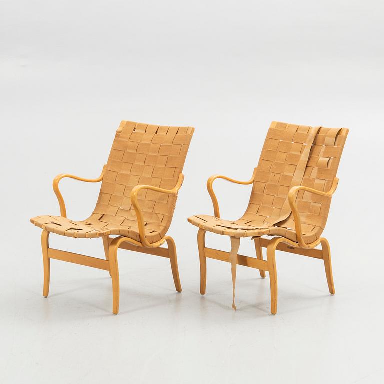 Bruno Mathsson, Armchairs, 6 pcs, "Eva", Karl Mathsson Company, Värnamo 1962.