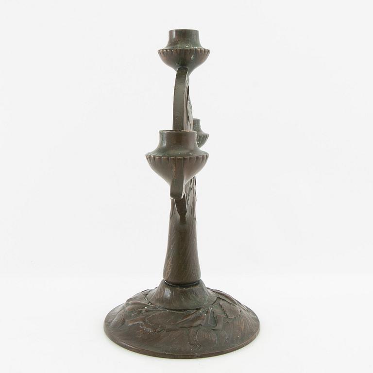 Emy Wahlström candelabrum Jugend Herman Bergman Art Foundry Stockholm early 20th century.