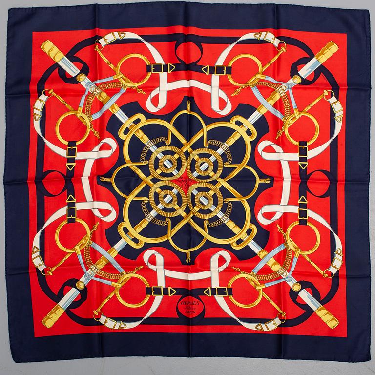 HERMÈS, "Sellier", scarf.