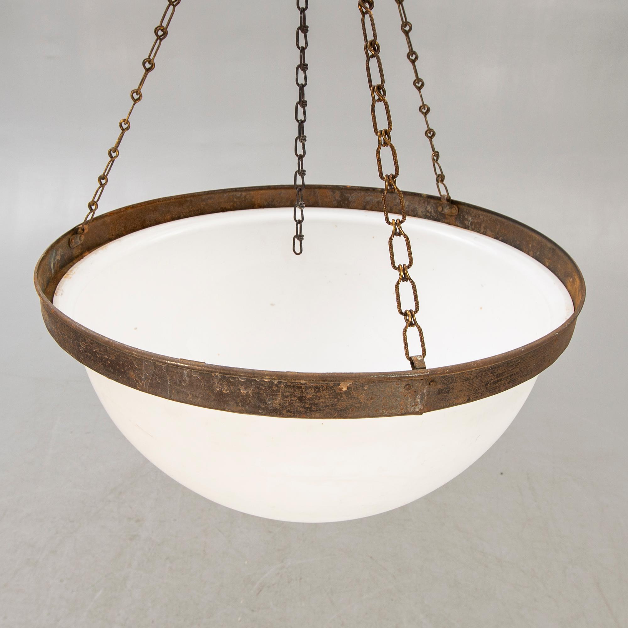 A 1930740s Swedish Grace ceiling pendant.